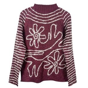 Epris Clair Vintage Crinkle Textured Fuzzy Groovy Top M/L